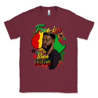 Burgundy free ish since 1865 black man Classic Tee - HRA Design Shop