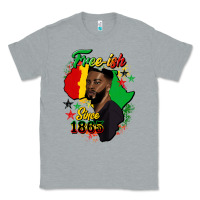 Heather Grey free ish since 1865 black man Classic Tee - HRA Design Shop