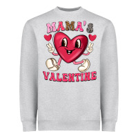 Heather Grey mamas valentine with cute heart Heavyweight Sweatshirt - texasbilliewilder