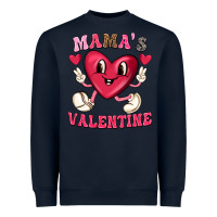 Navy mamas valentine with cute heart Heavyweight Sweatshirt - texasbilliewilder