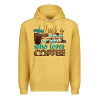 Antique Gold just a girl who loves coffee Premium Hoodie - BundleAndBundleShop