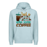 Blue Mist just a girl who loves coffee Premium Hoodie - BundleAndBundleShop