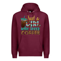Burgundy just a girl who loves coffee Premium Hoodie - BundleAndBundleShop