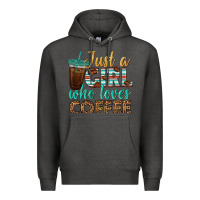 Charcoal Heather just a girl who loves coffee Premium Hoodie - BundleAndBundleShop