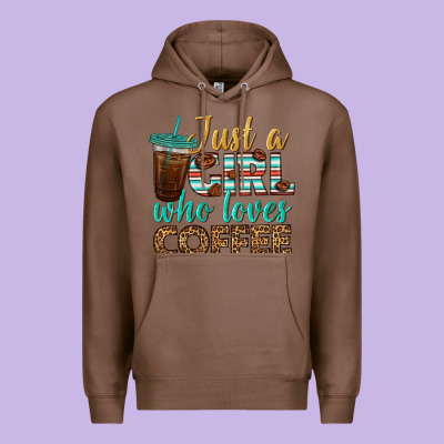 Just A Girl Who Loves Coffee Premium Hoodie Designed By Bundleandbundleshop