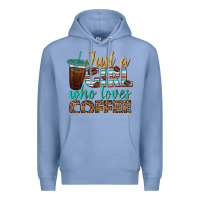 Colony Blue just a girl who loves coffee Premium Hoodie - BundleAndBundleShop