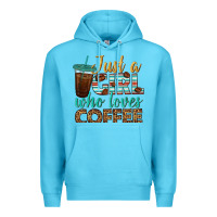 Ocean Blue just a girl who loves coffee Premium Hoodie - BundleAndBundleShop