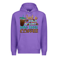 Purple just a girl who loves coffee Premium Hoodie - BundleAndBundleShop