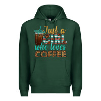 Sports Green just a girl who loves coffee Premium Hoodie - BundleAndBundleShop