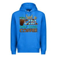 True Royal just a girl who loves coffee Premium Hoodie - BundleAndBundleShop
