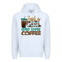 White just a girl who loves coffee Premium Hoodie - BundleAndBundleShop