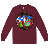 Burgundy puerto rico coasters Long Sleeve Tee - AdoDesignShop