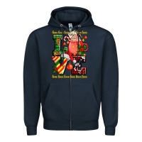 Navy love with coffee cup and christmas lights Zipper Hoodie - AdoDesignShop