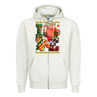Oatmeal Heather love with coffee cup and christmas lights Zipper Hoodie - AdoDesignShop