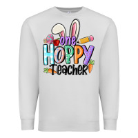Dove Grey one hoppy teacher Premium Sweatshirt - MaliasSmallBusiness