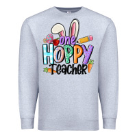 Heather Grey one hoppy teacher Premium Sweatshirt - MaliasSmallBusiness