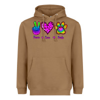 Toasted Coconut Peace Love Pride Heavyweight Hoodie - Jasminsmagicworld