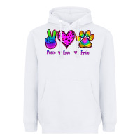 White Peace Love Pride Heavyweight Hoodie - Jasminsmagicworld
