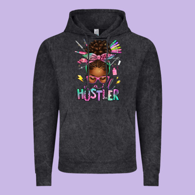 Nail Hustler Afro Messy Bun Vintage Hoodie Designed By Texasbilliewilder