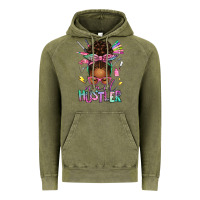 Vintage Olive nail hustler afro messy bun Vintage Hoodie - texasbilliewilder