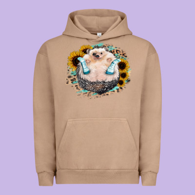 Hedgehog With Sunflower Urban Hoodie Designed By Bettercallsaul
