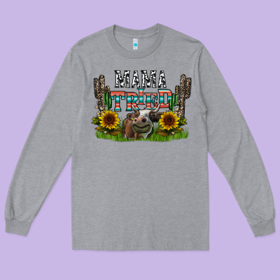 Mama Tried1 Long Sleeve Tee Designed By Cowhidedigitalart