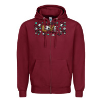 Burgundy for the love of the game soccer Zipper Hoodie - Jasminsmagicworld