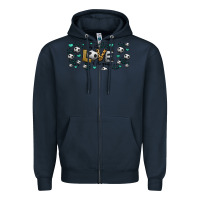 Navy for the love of the game soccer Zipper Hoodie - Jasminsmagicworld