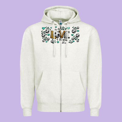 For The Love Of The Game Soccer Zipper Hoodie Designed By Jasminsmagicworld