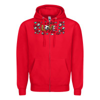 Red for the love of the game soccer Zipper Hoodie - Jasminsmagicworld