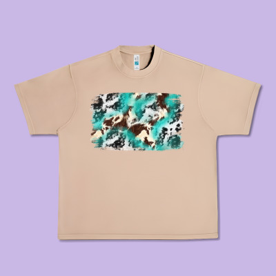 Cowhide Background Western Urban Heavy Tee Designed By Texasbilliewilder