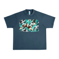 Midnight Navy Cowhide Background Western Urban Heavy Tee - texasbilliewilder