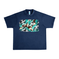 Navy Cowhide Background Western Urban Heavy Tee - texasbilliewilder