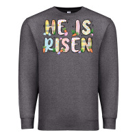 Charcoal Heather he is risen Premium Sweatshirt - MaliasSmallBusiness