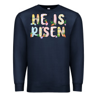 Navy he is risen Premium Sweatshirt - MaliasSmallBusiness