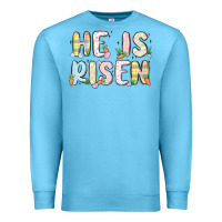 Ocean Blue he is risen Premium Sweatshirt - MaliasSmallBusiness
