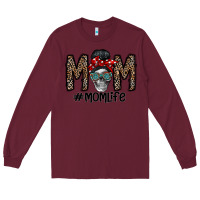 Burgundy mom life Long Sleeve Tee - CowhideDigitalArt