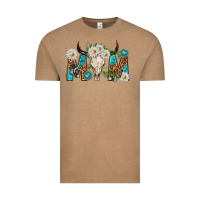 Vintage Coffee mom with bull skull Vintage Tee - texasbilliewilder