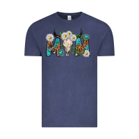Vintage Denim mom with bull skull Vintage Tee - texasbilliewilder