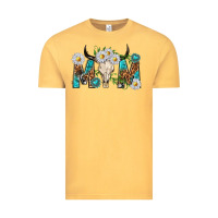 Vintage Mustard mom with bull skull Vintage Tee - texasbilliewilder