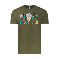Mom With Bull Skull Vintage Tee | Teevron