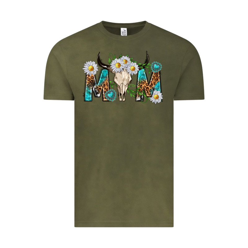 Mom With Bull Skull Vintage Tee by texasbilliewilder | Teevron