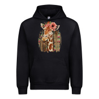 Black Giraffe with Floral Urban Hoodie - Bettercallsaul