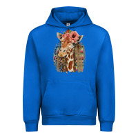 Cobalt Giraffe with Floral Urban Hoodie - Bettercallsaul