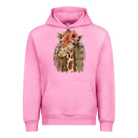Fuchsia Pink Giraffe with Floral Urban Hoodie - Bettercallsaul
