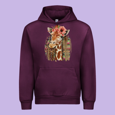 Giraffe With Floral Urban Hoodie Designed By Bettercallsaul