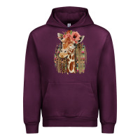 Mauve Wine Giraffe with Floral Urban Hoodie - Bettercallsaul