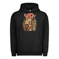 Pigment Black Giraffe with Floral Urban Hoodie - Bettercallsaul