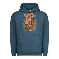 Pigment Midnight Navy Giraffe with Floral Urban Hoodie - Bettercallsaul