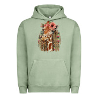 Pigment Oil Green Giraffe with Floral Urban Hoodie - Bettercallsaul